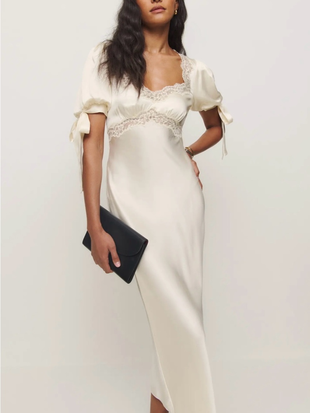 Kacey Musgraves Stella Lace Trim
Silk Midi Cream Dress - Picture 6 of 11